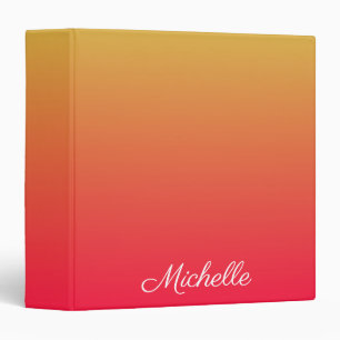 Personalised flame red and yellow ombre binder