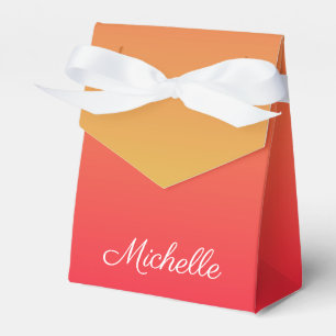 Personalised flame red and yellow ombre favor box