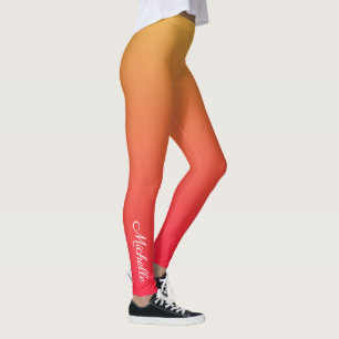 Personalised flame red and yellow ombre leggings