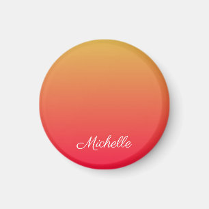 Personalised flame red and yellow ombre magnet