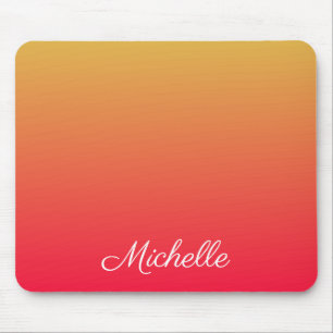 Personalised flame red and yellow ombre mouse pad