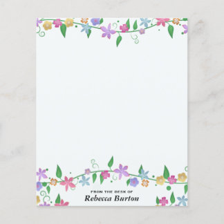 Personalised Floral Stationery From the Desk of