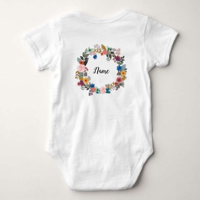 PERSONALISED FLORAL WREATH ROMPER (Back)