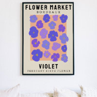 Personalised Flower Market Birth flower Art Print