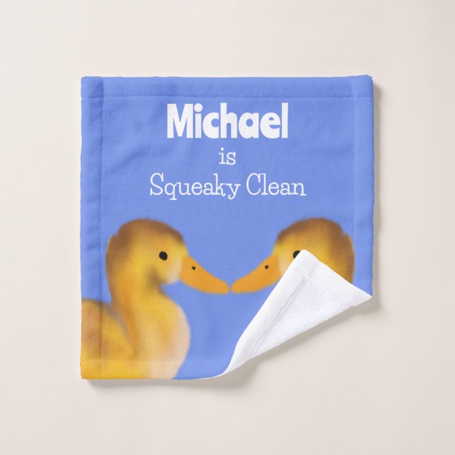 Personalised Fluffy Duck Wash Cloth (Wash Cloth)