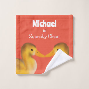 Personalised Fluffy Duck Wash Cloth