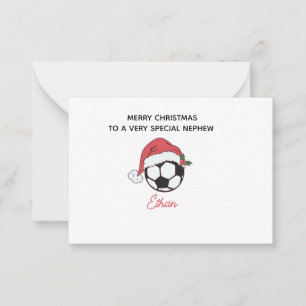 Personalised Football Nephew Christmas Card