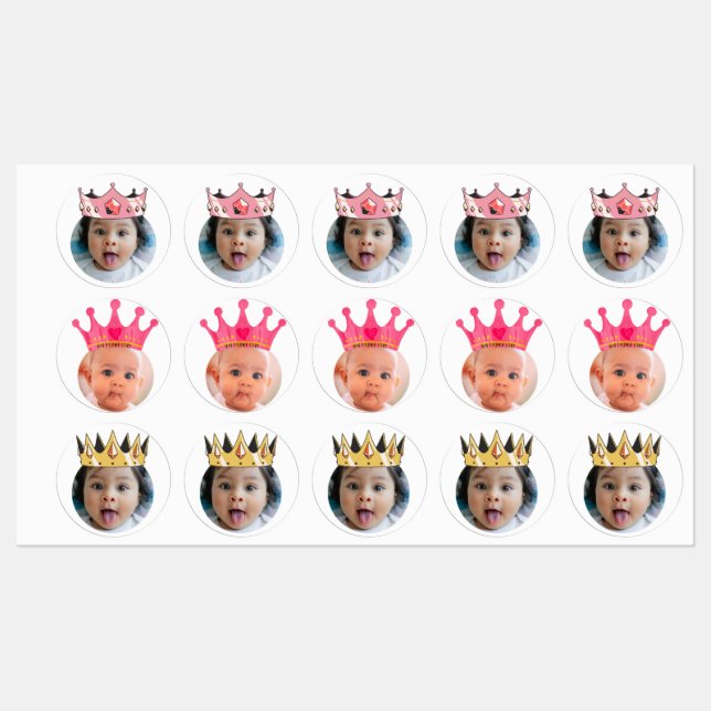 PERSONALISED foto cupcake toppers stickers party (Sheet)