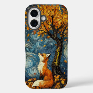 Personalised Fox and Mulberry Tree Van Gogh Style iPhone 16 Case