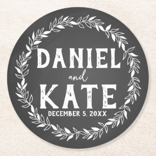 personalised free drinks wedding coaster Thank you