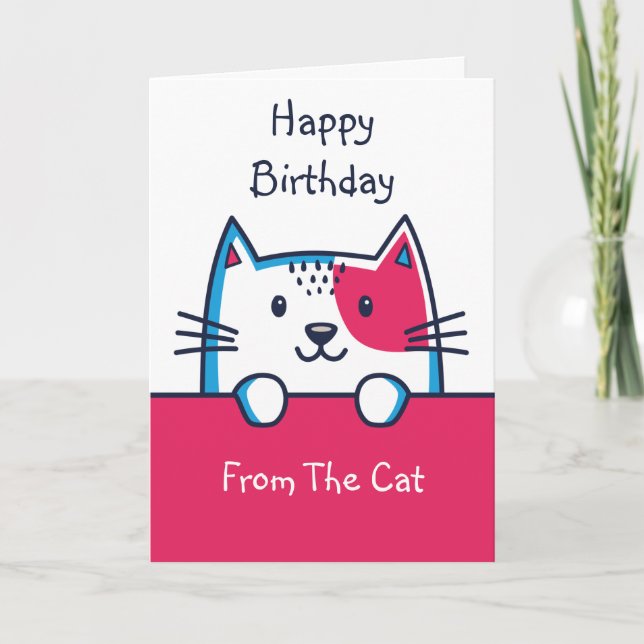 Personalised From The Cat Birthday Card (Front)