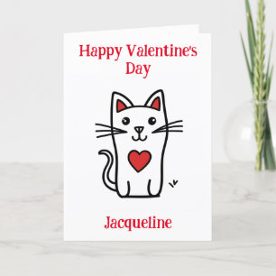 Personalised Funny Cat Valentine Card