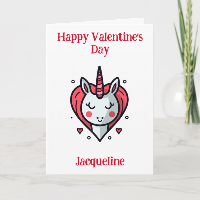Personalised Funny Unicorn Valentine Card (Front)