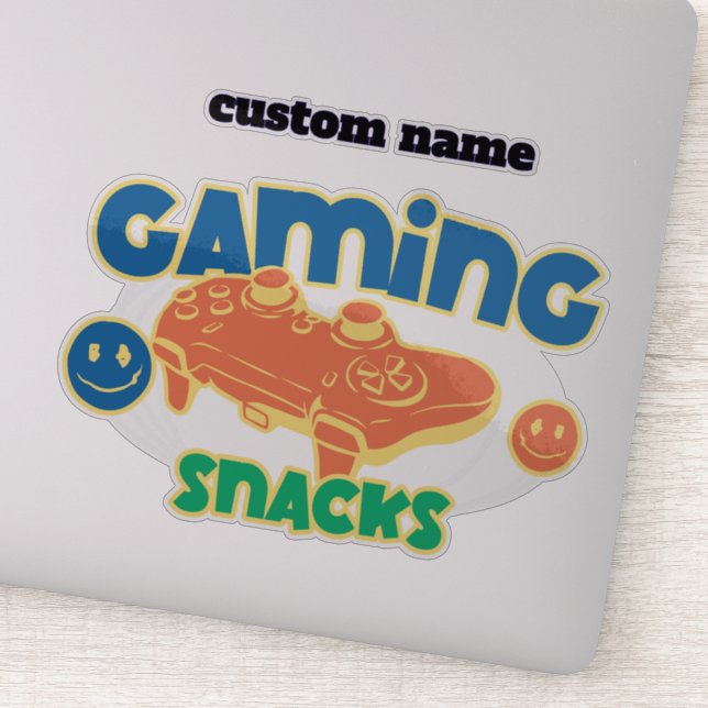 Personalised Gaming Snacks Jar Sticker label- Game (Detail)