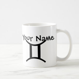 Personalised Gemini Mug - Black & White Zodiac Mug