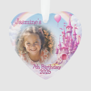 Personalised Girl Birthday Photo Heart Gift Ornament
