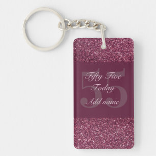 Personalised glamourous birthday keychain 55th