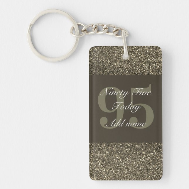 Personalised glamourous birthday keychain 95th (Front)