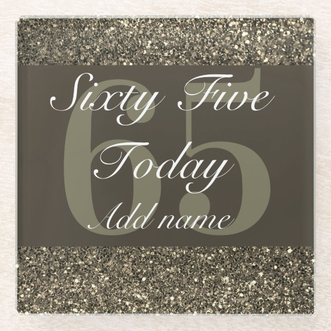 Personalised glamourous special coaster 65th (Front)