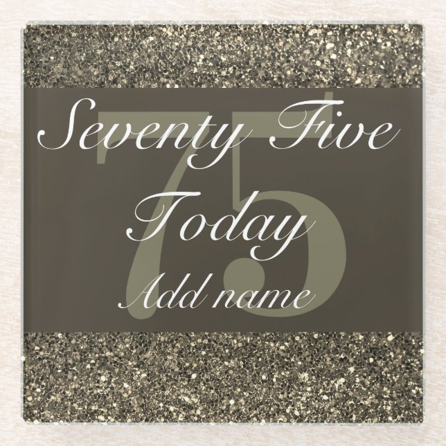 Personalised glamourous special coaster 75th (Front)