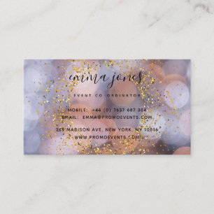 Personalised Glitter Bokeh Business Card