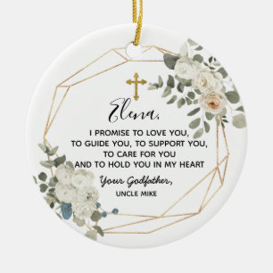 Personalised Godfather Promise to Godchild Ceramic Ceramic Ornament