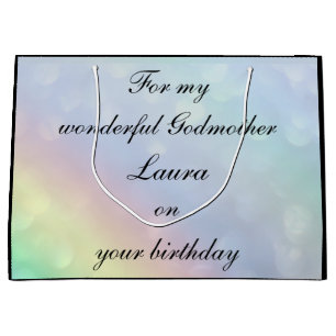 Personalised Godmother Birthday Large Gift Bag