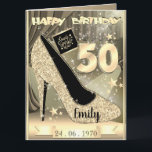 Personalised Gold 50th Birthday Card Idea For Her<br><div class="desc">Custom personalised gold themed 50th birthday greeting card idea for her. Create a 50th birthday card for Mum,  daughter,  wife or girlfriend.</div>
