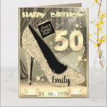 Personalised Gold 50th Birthday Card Idea For Her<br><div class="desc">Custom personalised gold themed 50th birthday greeting card idea for her. Create a 50th birthday card for Mum,  daughter,  wife or girlfriend.</div>