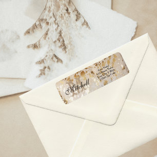 Personalised Gold cowhide return address labels