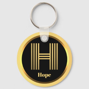 Personalised Gold Monogrammed Letter H Keychain