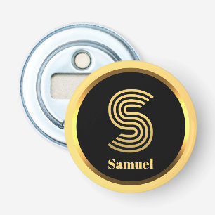 Personalised Gold Monogrammed Letter S Bottle Opener