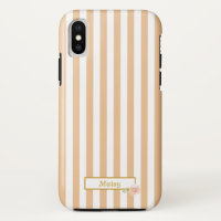 Personalised Gold Peach and White Striped