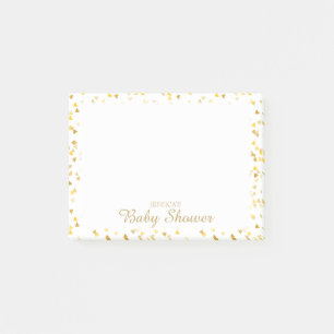 Personalised Golden Heart Baby Shower Planner Post-it Notes