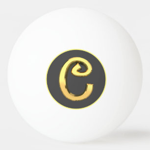 Personalised Golden Letter C Ping Pong Ball