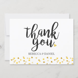 Personalised Golden Love Hearts Confetti Thank You