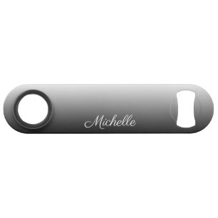 Personalised gradient ombre black shades of grey bar key