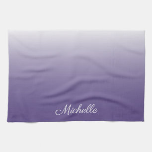 Personalised gradient ombre Ultra Violet Kitchen Towel