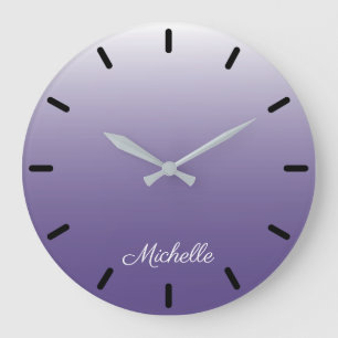 Personalised gradient ombre Ultra Violet Large Clock