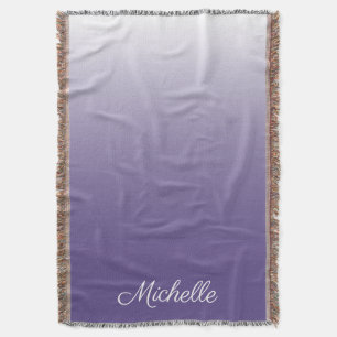 Personalised gradient ombre Ultra Violet Throw Blanket