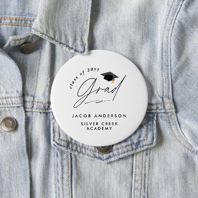 Personalised Graduation Party Custom Name 4 Inch Round Button (In Situ)