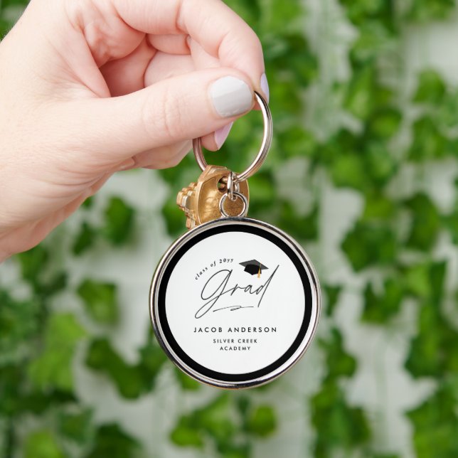 Personalised Graduation Party Custom Name Grad Keychain (Hand)
