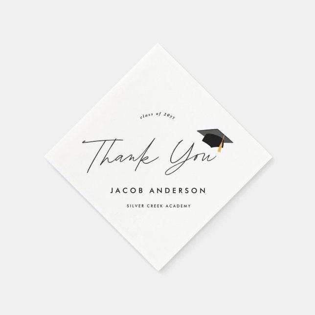 Personalised Graduation Party Custom Name Napkin (Corner)