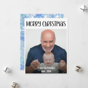 Personalised Grandad Cute Photo Christmas Holiday Card