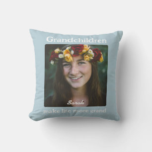 Personalised Grandchildren gift for grandparents Throw Pillow