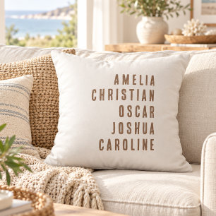 Personalised Grandchildren Names Family Throw Pillow