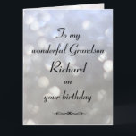 Personalised Grandson Birthday Card<br><div class="desc">Stylish personalised Birthday Greeting Card for Grandson</div>