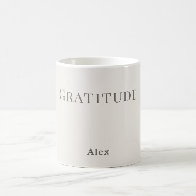 Personalised Gratitude – Minimal Typography Design Coffee Mug (Center)