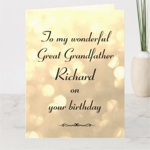 Personalised Great Grandfather Birthday Card