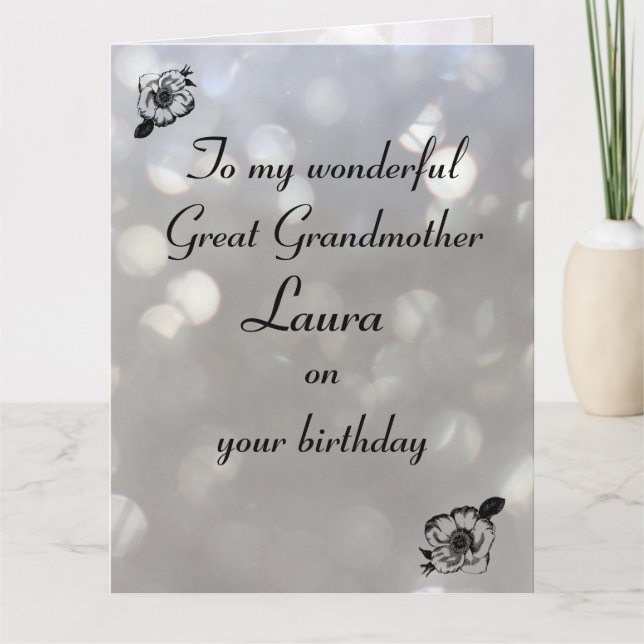Personalised Great Grandmother Birthday Card (Front)